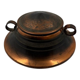 Vintage Copper Bowl with Lid, 1940s For Sale