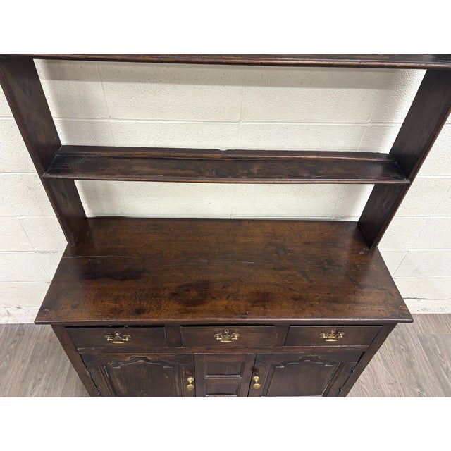 English Antique English Oak Pewter Cupboard Welsh Style Dresser For Sale - Image 3 of 11