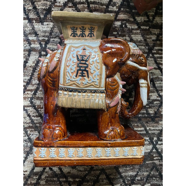 Late 20th Century Ceramic Elephant Garden Stool For Sale - Image 11 of 13