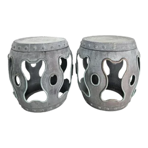 Vintage Asian Zinc Garden Stools
