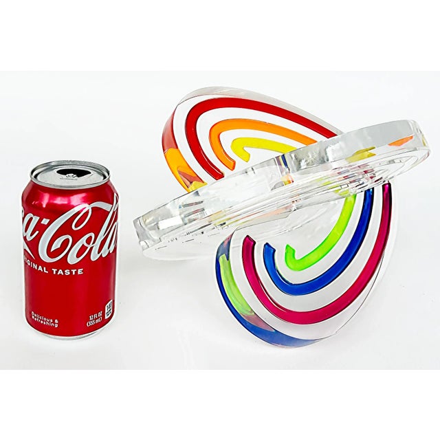 Michael Gitter Interlocking Hearts Lucite Sculpture "Rainbow Wings" For Sale - Image 9 of 10