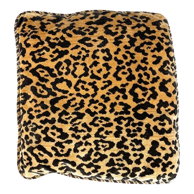 Vintage Scalamandre Leopard Throw Pillow For Sale