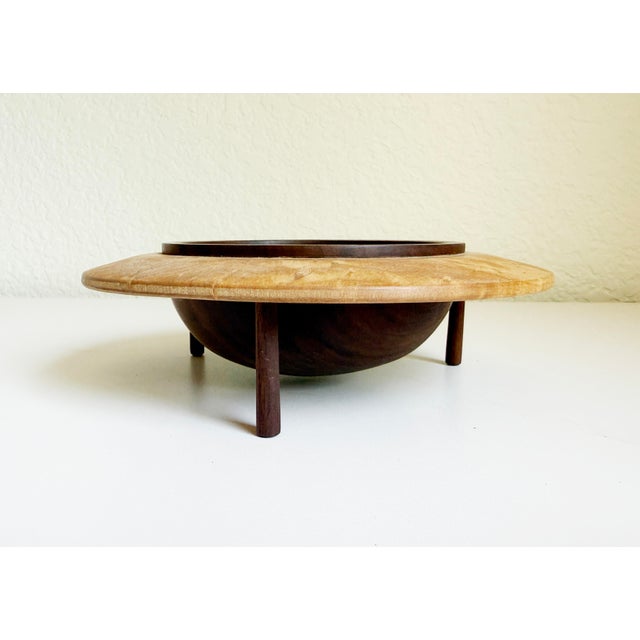 Late 20th Century Turned Wood Bowl For Sale - Image 4 of 7