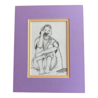 Original Watercolor Painting “Give Me a Call” For Sale