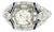 An Art Deco Platinum .70 Carat Old European Cut Diamond Ring For Sale