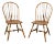 Hale Mid 20th Century Solid Oak Windsor Dining Side Chairs - Pair C For Sale