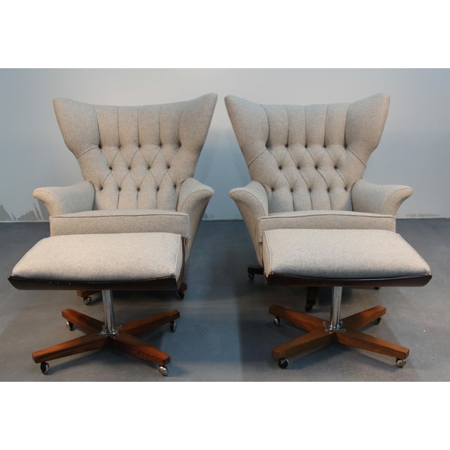 GPlan Blofeld Chairs With Ottomans Pair Chairish