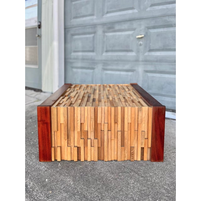 Mid 20th Century Mid Century Modern Exotic Wood Folding Coffee Table | in the Style of Percival Lafer For Sale - Image 5 of 11