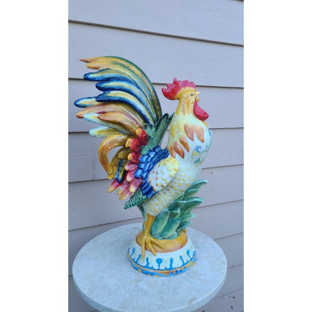 Last Chance!Vintage Fitz and Floyd Ricamo Collection Kitchen Rooster Figure For Sale - Image 10 of 13