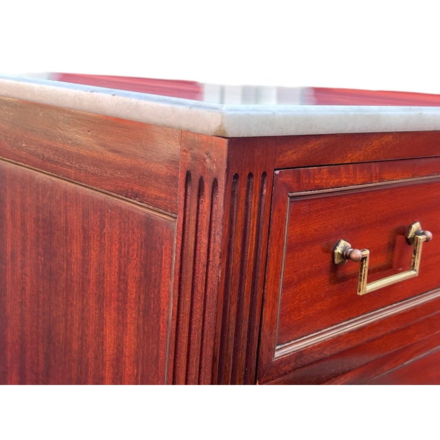 19th Century Federal Neoclassical Mahogany Tall Chest W Marble Top For Sale In New York - Image 6 of 16