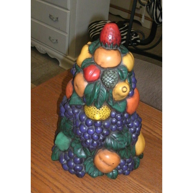 Late 20th Century Vintage Ceramic Fruit Topiary Statue | Chairish