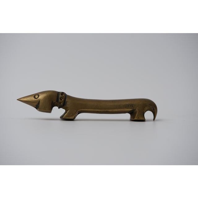 Metal Vintage Brass Dachshund Bottle Opener by Walter Bosse for Herta Baller, 1950s For Sale - Image 7 of 11