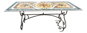 Vintage Italian Pietra Dura Inlay Marble Dining Table