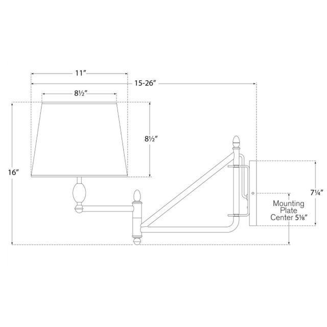 Paulo Small Bracket Light in Polished Nickel with Linen Shade Designer: Thomas O'Brien Finish: Polished Nickel Height: 16"...