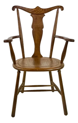 Antique Americana Arts & Crafts Oak Side Open Arm Chair