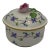 Vintage Herend Blue Garland PBG Covered Sugar Bowl Bonbonniere Rose Finial Model 1162 Hungary C. 1980s For Sale