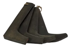 Rare to Market Set of 4 Primitive Antique Cobbler's Wood Boot Forms in Stained Black