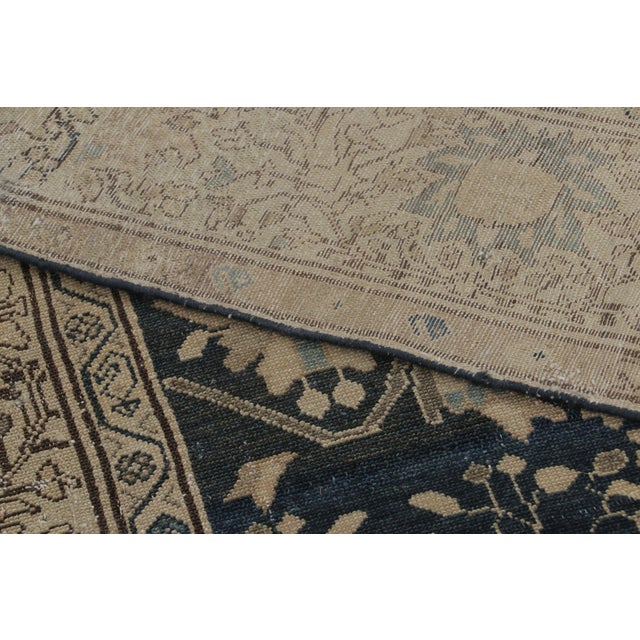 Textile Antique Persian Malayer Rug in Blue and Beige With Floral Pattern - Rug & Kilim For Sale - Image 7 of 7