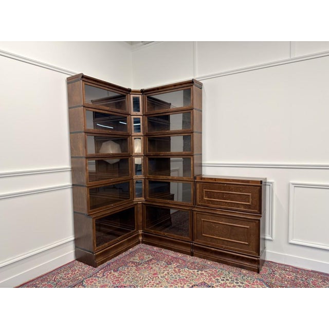 English Corner Bookcase in Burl Wood For Sale - Image 3 of 18