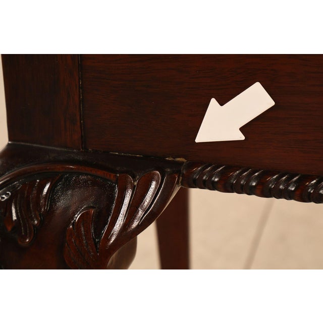 Stickley Chippendale Style Marble Top Mahogany Sofa Table Console For Sale - Image 15 of 18