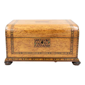 Bird’s-Eye Maple Box With Tumbling-Block Inlays English, Circa 1830