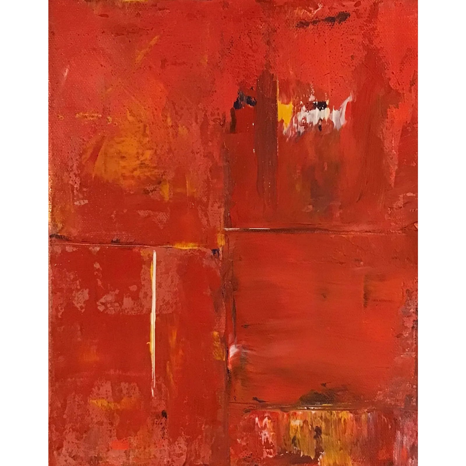 “Red Badlands” Original Abstract Painting on Stretched Canvas | Chairish