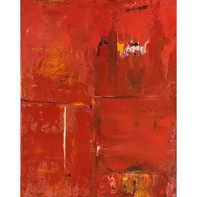 “Red Badlands” Original Abstract Painting on Stretched Canvas For Sale