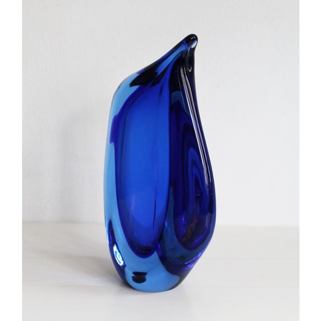 Blue Model 6011 Flower Vase by Maria Stahlikova and Milena Veliskova for Skrdlovice, 1960s For Sale - Image 8 of 14