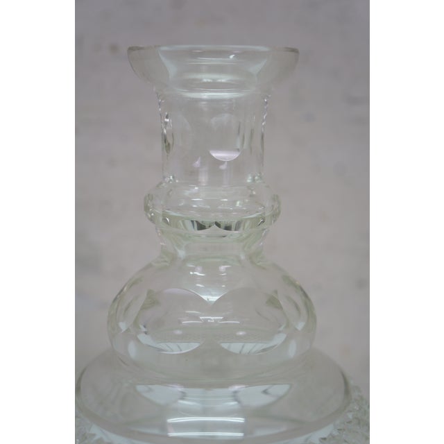 Transparent Vintage American Faceted Cut Crystal Liquor Wine Bar Bottle Decanter For Sale - Image 8 of 17