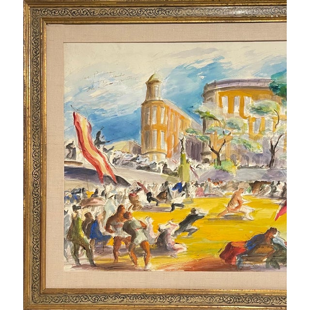 John Groth, Large Watercolor Painting John Groth, Men Wrestling, Esquire Magazine Wpa Artist For Sale - Image 13 of 13