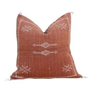 Rust Crossroads Cactus Silk Moroccan Pillow For Sale