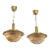 Mid-Century Danish Glass and Brass Chandeliers by Vitrika, Set of 2 For Sale