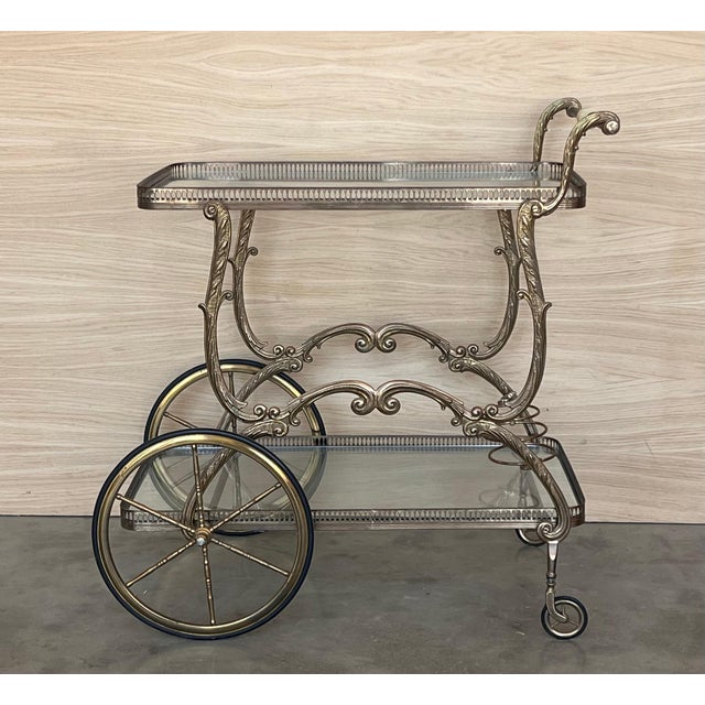 Late 20th Century Baroque Bronze Two Tier Bar or Tea Cart For Sale - Image 16 of 18