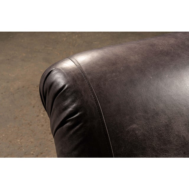 Animal Skin Vintage Leather Lounge Armchair in Black by Klaussner For Sale - Image 7 of 9
