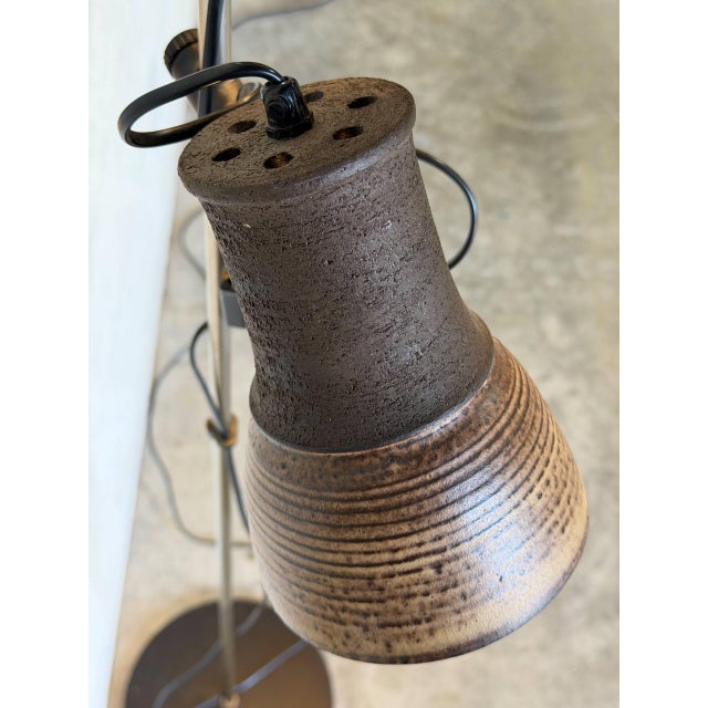Ceramic Floor Lamp With Dual Shades Danish Mid-Century Modern 1960s For Sale - Image 9 of 11
