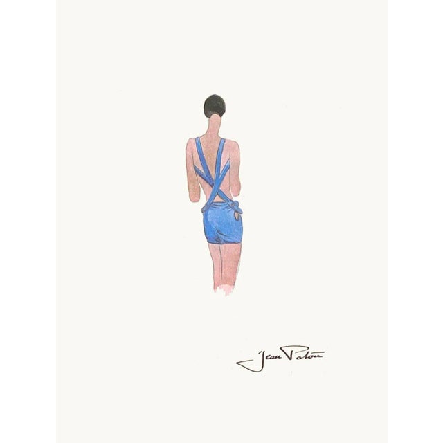 1990s Fashion Drawing I Screenprint by Jean Patou For Sale