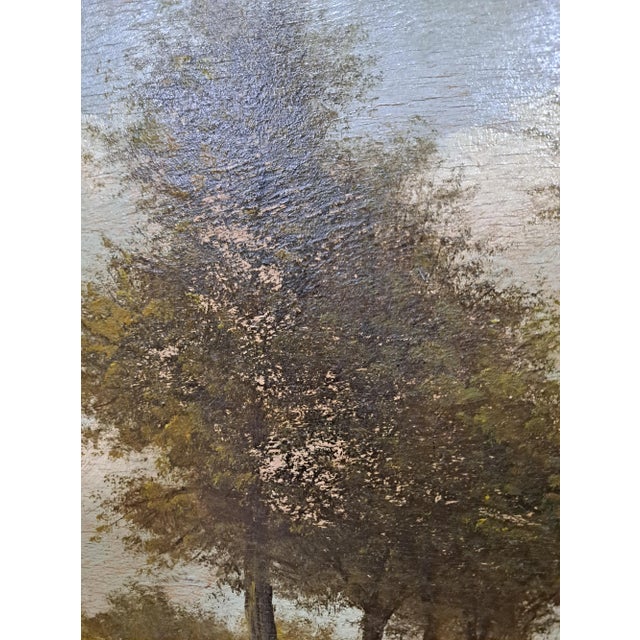 Traditional 19th Century Oil on Canvas Shepherd With Flock of Sheep For Sale - Image 3 of 10