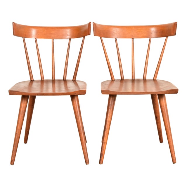 Paul McCobb Planner Group Mid-Century Modern Spindle Back Side Chairs or Dining Chairs, Pair For Sale