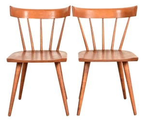 Paul McCobb Planner Group Mid-Century Modern Spindle Back Side Chairs or Dining Chairs, Pair