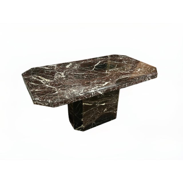 1970s 1970s Rosso Inspired Italian Marble Table For Sale - Image 5 of 6