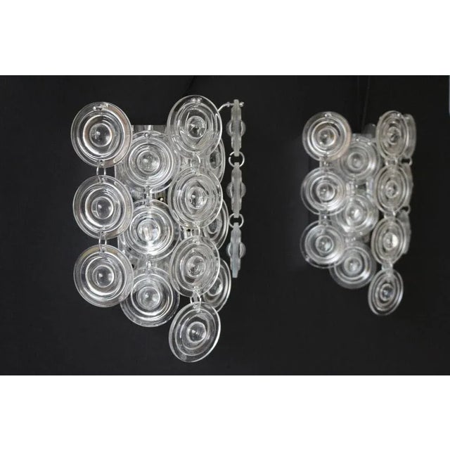 Glass Space Age Crystal Wall Lights from Kinkeldey, 1970s, Set of 2 For Sale - Image 7 of 9