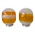 Pair of Murano Glass Orange White Smoke Saturn Lamps. Italy, 1970s For Sale