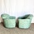 Textile Postmodern Turquoise Fabric Swivel Lounge Chairs - A Pair For Sale - Image 7 of 9