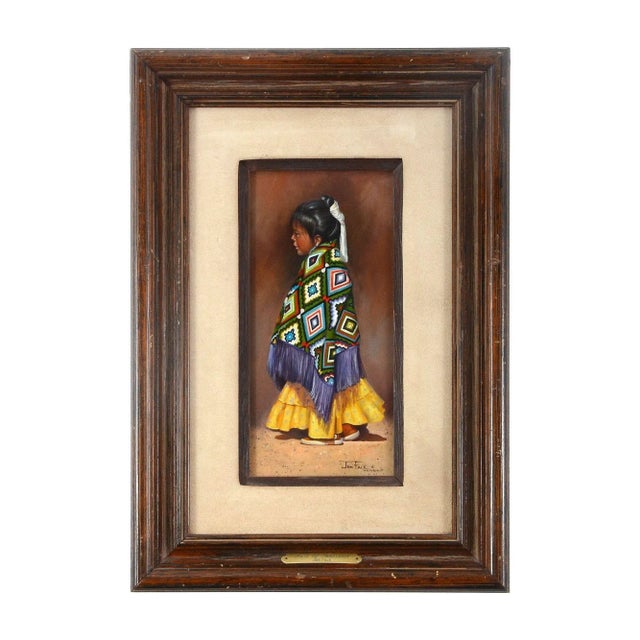 1980s Joni Falk "Aura of Innocence" Oil Painting on Panel For Sale - Image 5 of 5