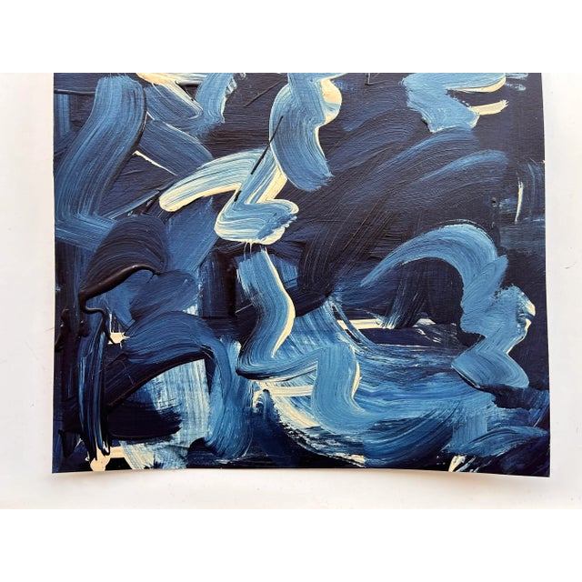 Abstract Abstract Composition in Blue Ii, Acrylic on Paper by Erik Sulander For Sale - Image 3 of 4