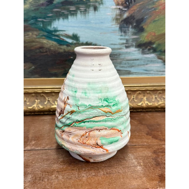 Green Vintage Stamped Nemadji Pottery Vase Mid Century Modern Style For Sale - Image 8 of 8