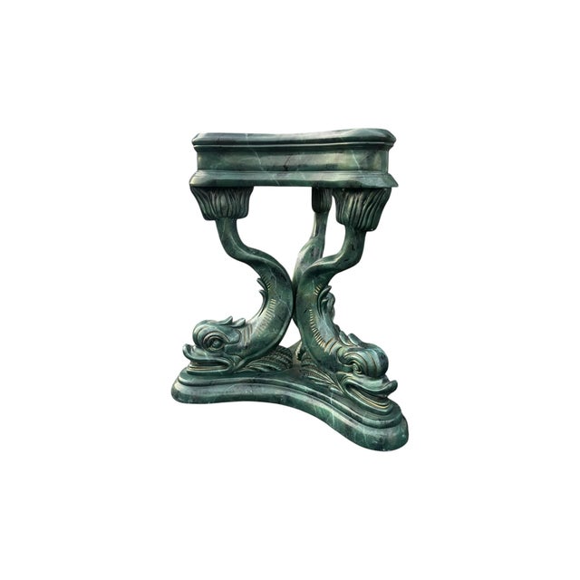Neoclassical Ballard Designs Attributed Koi Fish Neoclassical Pedestal Dining Side Table For Sale - Image 3 of 10