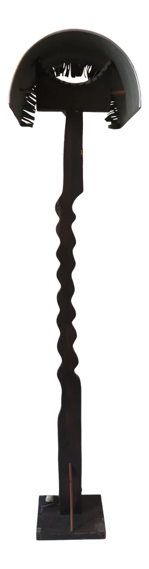 Postmodern Wood & Tin Floor Lamp