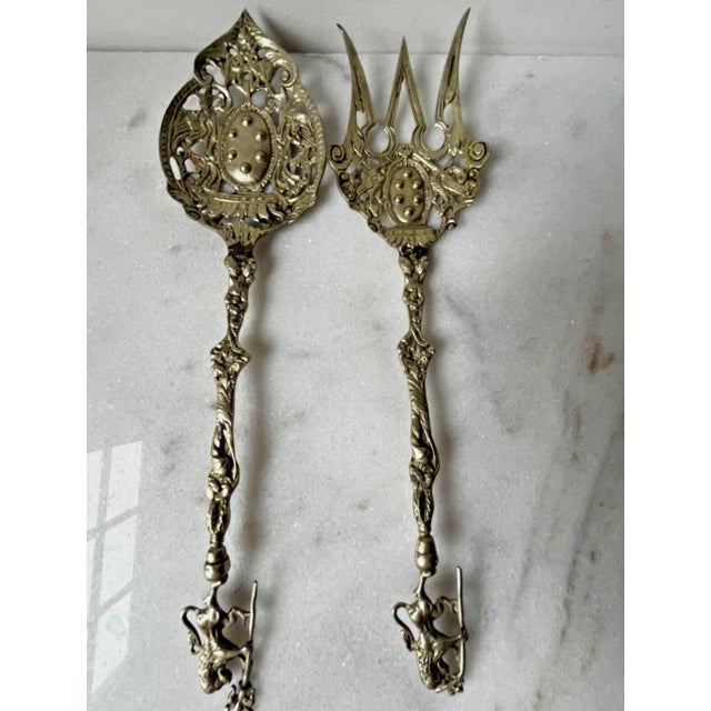 Vintage Italian Baroque-Style Serving Set Spoon and Fork For Sale - Image 12 of 12