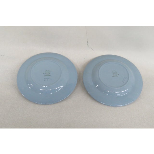 Late 20th Century Wedgwood Etruria and Barlaston Queensware Blue Ceramic Ashtray Dish a Pair For Sale - Image 5 of 10